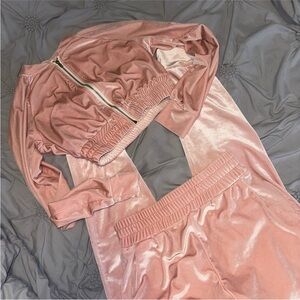 Chic Pink Velour Tracksuit